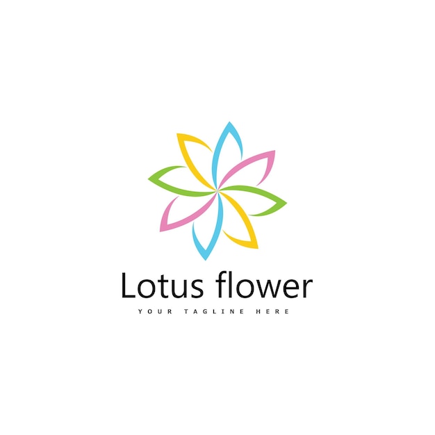 Belleza Vector icono de plantilla de logotipo de diseño de flores de loto