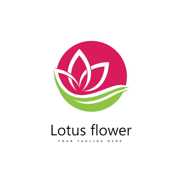 Belleza vector icono de plantilla de logotipo de diseño de flores de loto