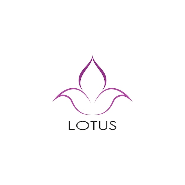 Belleza vector icono de plantilla de logotipo de diseño de flores de loto