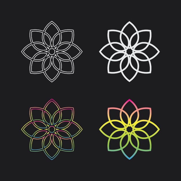 Belleza vector icono de plantilla de logotipo de diseño de flores de loto