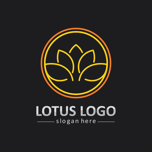 Belleza Vector icono de plantilla de logotipo de diseño de flores de loto