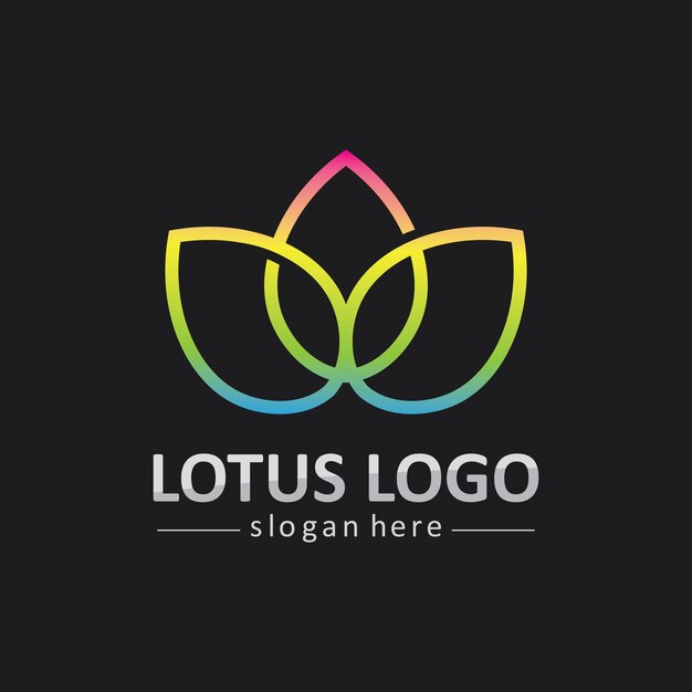 Belleza Vector icono de plantilla de logotipo de diseño de flores de loto