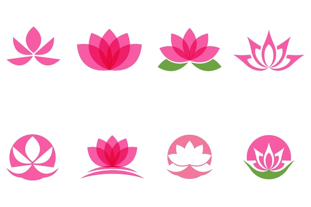 Belleza Vector icono de plantilla de logotipo de diseño de flores de loto