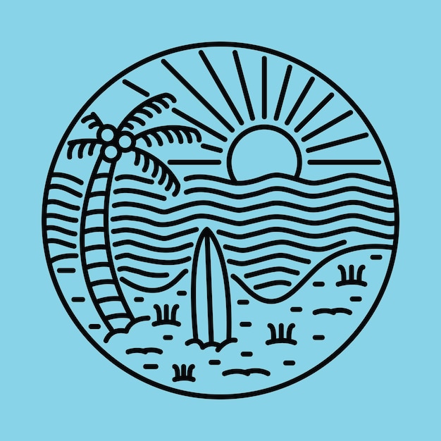 Belleza verano y puesta de sol ilustración gráfica arte vectorial diseño de camiseta