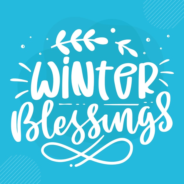 Bendiciones de invierno letras de invierno premium diseño vectorial