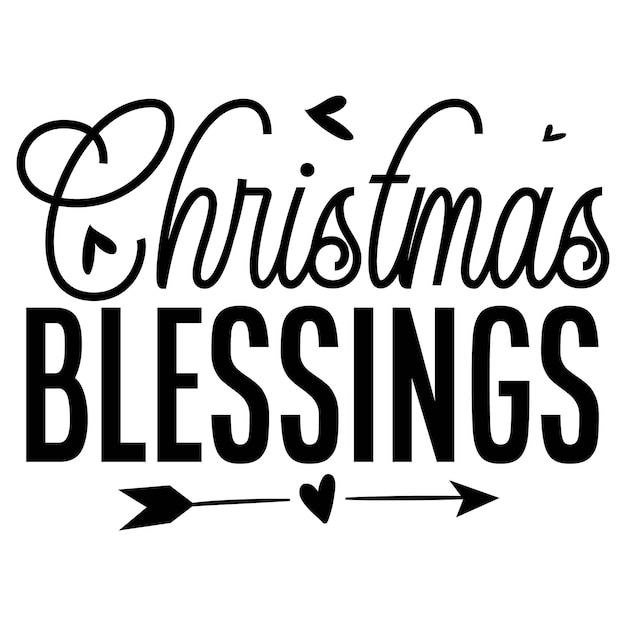 Bendiciones navideñas tipografía premium vector design