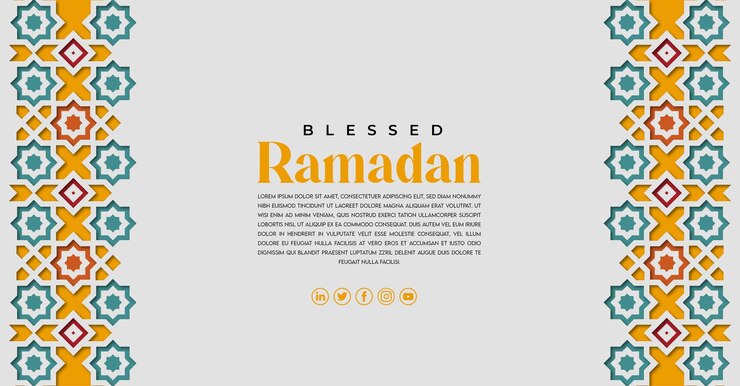 Bendito Ramadán Publicación de Instagram y plantilla de banner de redes sociales