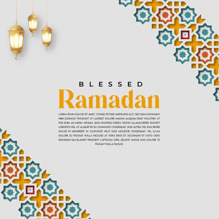 Bendito Ramadán Publicación de Instagram y plantilla de banner de redes sociales