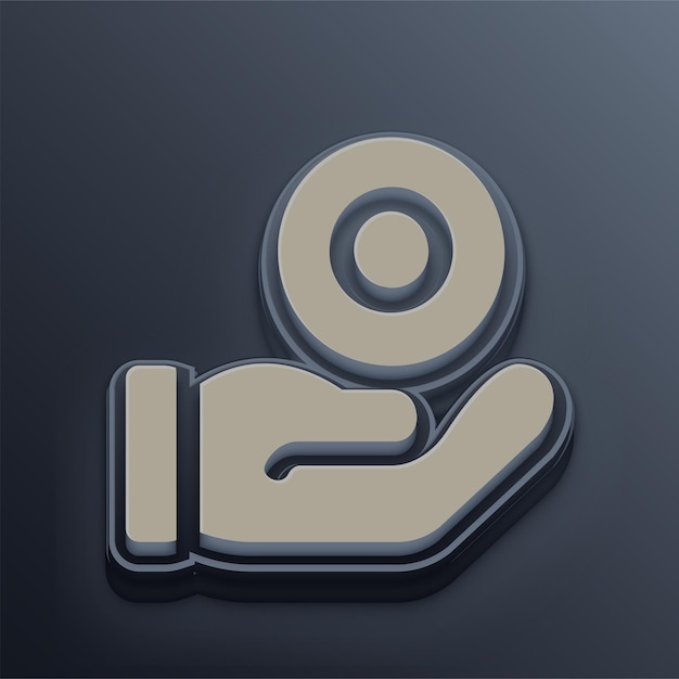 Los beneficios de Cement Tone 3D Icon con fondo gris editable