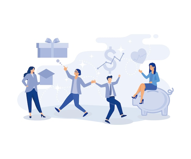 Beneficios para empleados y compensación por ventaja del personal, recompensa para motivar el concepto de empleado,