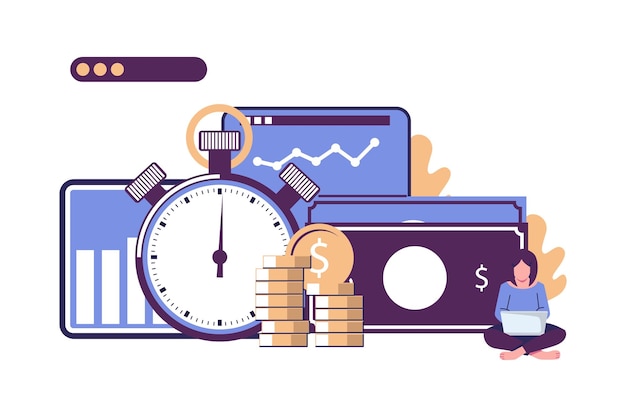 beneficios de la inversión diseño vectorial de ilustración de estilo plano