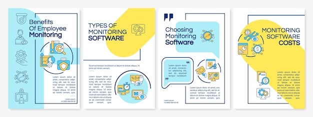 Beneficios de la plantilla de folleto colorido de monitoreo de empleados