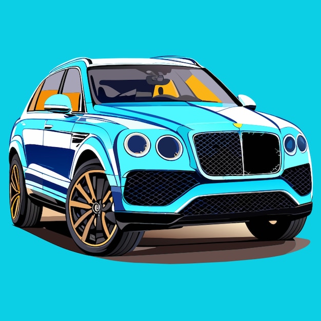 Vector bentley bentayga azure híbrido 4k ilustración vectorial de alta calidad