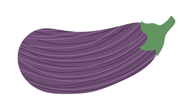 Berenjena abstracta estilizada Vegetales con rayas de textura Ilustración vectorial aislada para su diseño