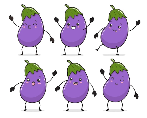 berenjena berenjena kawaii dibujos animados