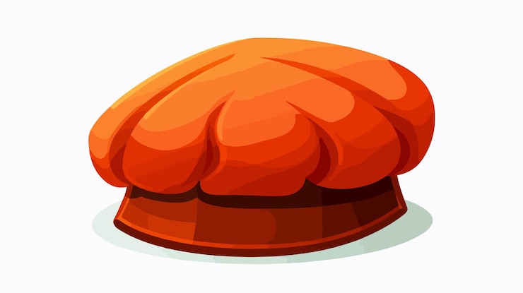 Vector beret cap vector pixel art personaje de dibujos animados aislado