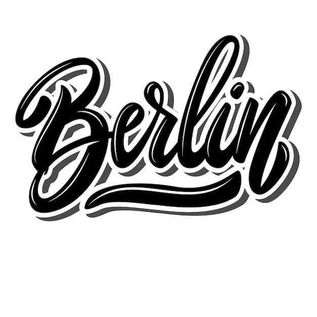 Berlín (capital de alemania). frase de letras sobre fondo blanco. elemento de diseño de carteles, pancartas, camisetas, emblemas. ilustración vectorial