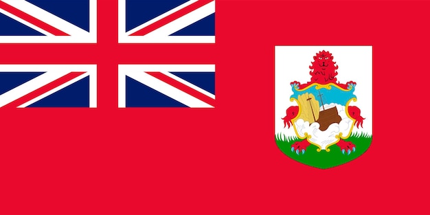 Bermudas bandera colores oficiales y proporción ilustración vectorial