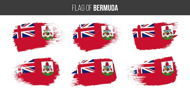 Bermudas banderas Trazo de pincel grunge vector ilustración bandera de Bermudas aislado en blanco