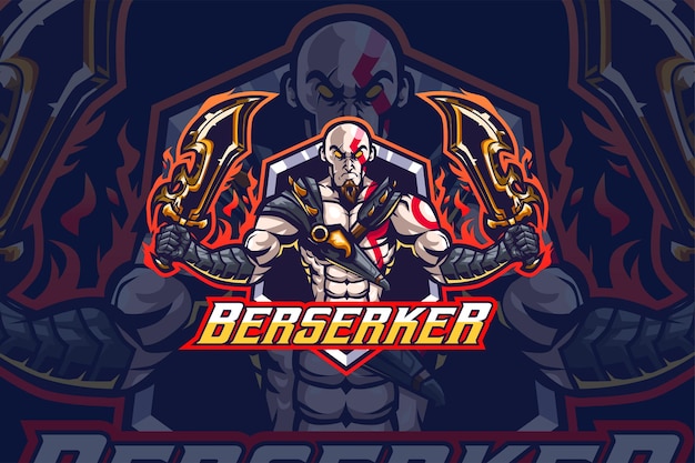 Vector berserker - plantilla de logotipo de deporte