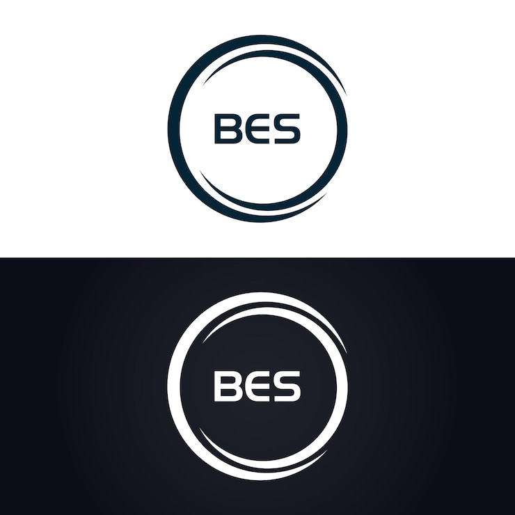 Vector bes logotipo b e s diseño bes letra blanca bes b e s letra logotipo diseño b e s carta logotipo en