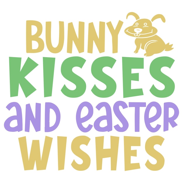 Beso de conejo de Pascua y deseos de Pascua Diseño SVG