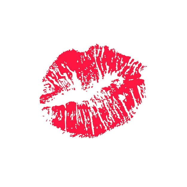 Beso de lápiz labial rojo femenino aislado sobre fondo blanco besos de lápiz labial sobre fondo blanco ilustración vectorial
