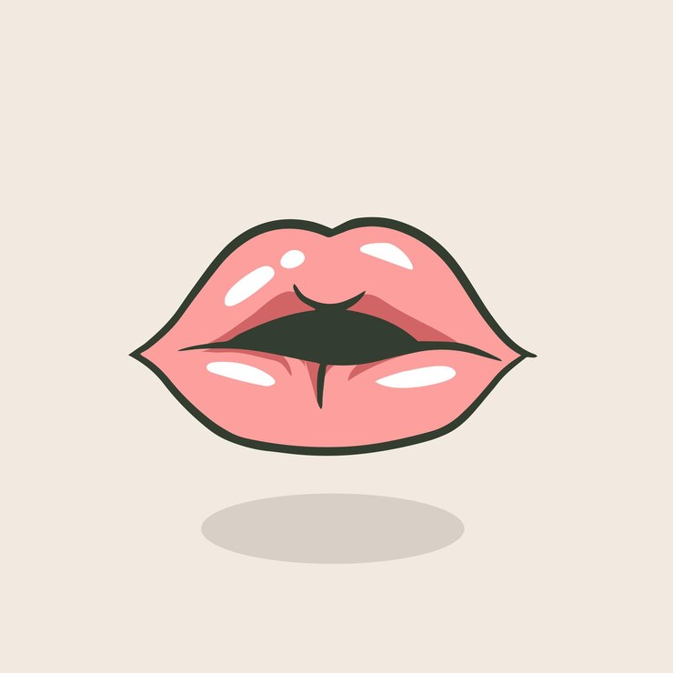 Vector beso sexy labios boca abierta