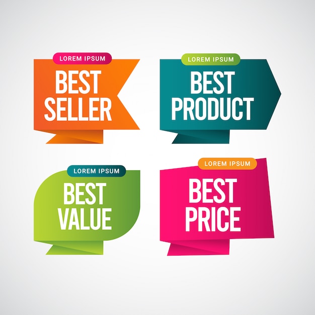 Best seller, best product, best value, best price text template design illustration