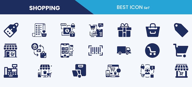 Best shopping icon set collection and vector illustration