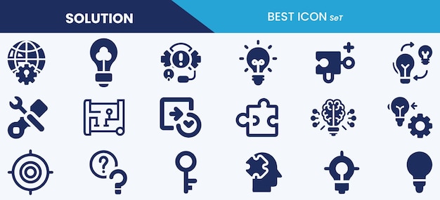 Best solution icon set collection and vector illustration