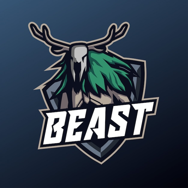 Bestia mascota para deporte y logotipo de esport