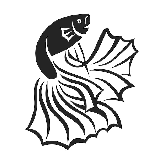 Betta fish plantilla del logotipo Icono de identidad de marca aislada Abstracto gráfico vectorial