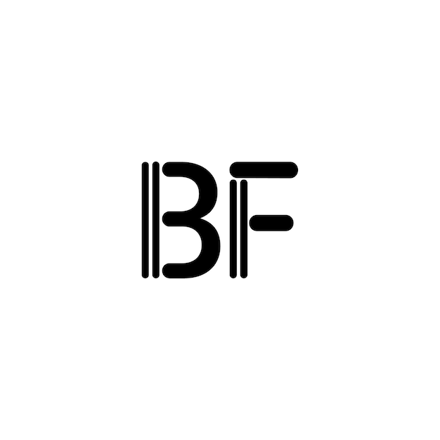 Vector bf monogram logo design letra texto nombre símbolo monocromo logotipo alfabeto carácter simple logo