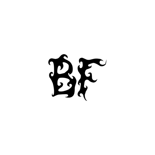 Vector bf monogram logo design letra texto nombre símbolo monocromo logotipo alfabeto carácter simple logo