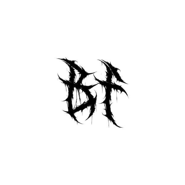 BF Monogram Logo Design letra texto nombre símbolo monocromo logotipo alfabeto carácter simple logo
