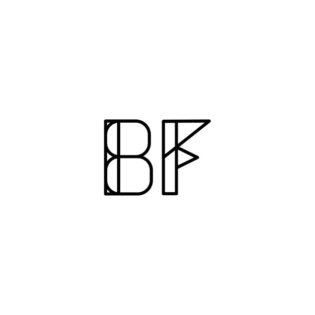 BF Monogram Logo Design letra texto nombre símbolo monocromo logotipo alfabeto carácter simple logo