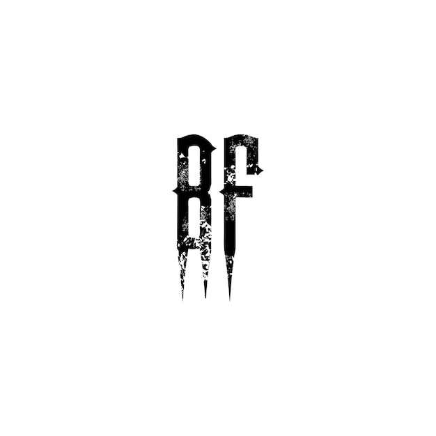 BF Monogram Logo Design letra texto nombre símbolo monocromo logotipo alfabeto carácter simple logo