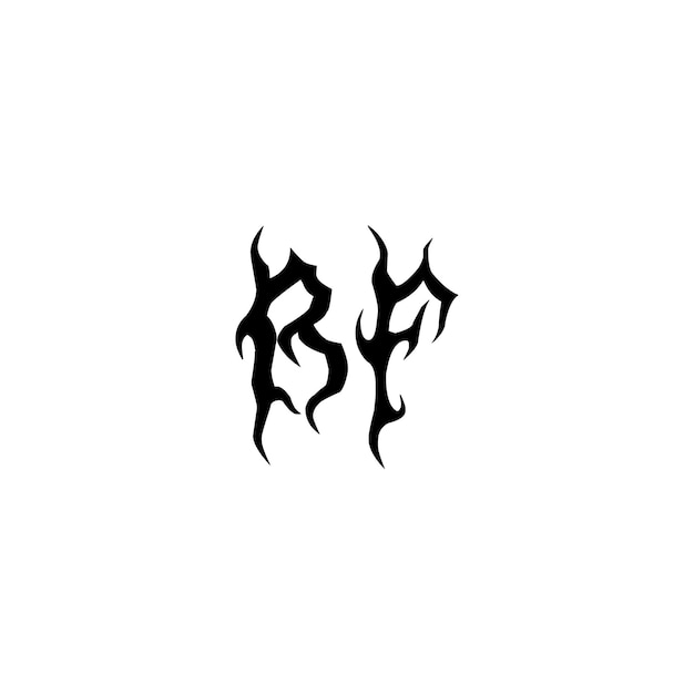 BF Monogram Logo Design letra texto nombre símbolo monocromo logotipo alfabeto carácter simple logo