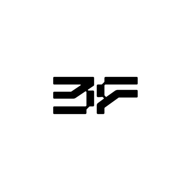 BF Monogram Logo Design letra texto nombre símbolo monocromo logotipo alfabeto carácter simple logo