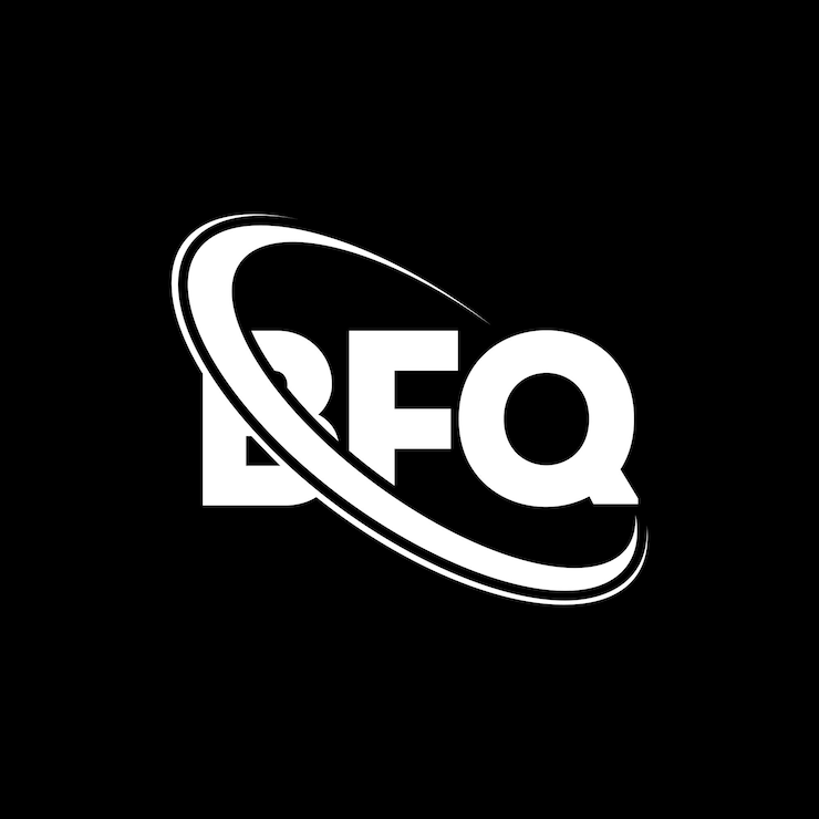 Vector bfq logotipo bfq letra bfq diseño de letra logotipo iniciales bfq logotipo vinculado con círculo y mayúscula monograma logotipo bfq tipografía para negocios de tecnología y marca inmobiliaria