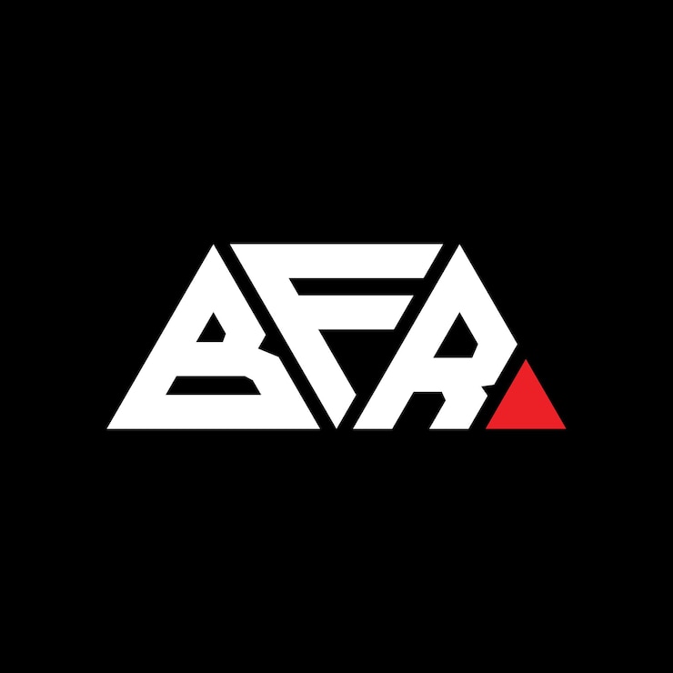 Vector bfr triángulo diseño de logotipo de letra con forma de triángulo bfr diseño del logotipo triángulo de monograma bfr modelo de logotipo vectorial triángulo con color rojo bfr logotipo triangular sencillo elegante y lujoso bfr