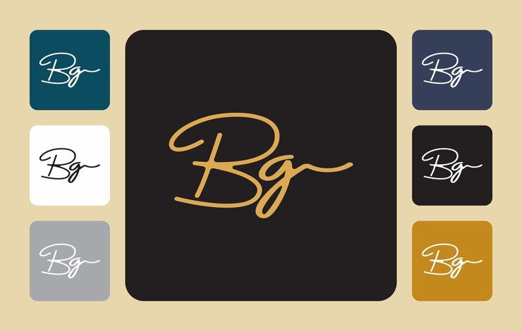 Bg B g escritura a mano inicial Bg escritura a mano inicial plantilla de logotipo de firma vector letras de mano para diseños o para identidad