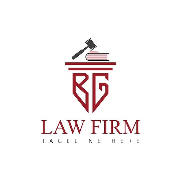 BG Conjunto de plantillas gráficas vectoriales de diseño de logotipo de justicia de un bufete de abogados moderno