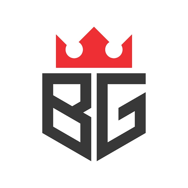 BG Corona Logo Corona en la letra plantilla de diseño del logotipo BG