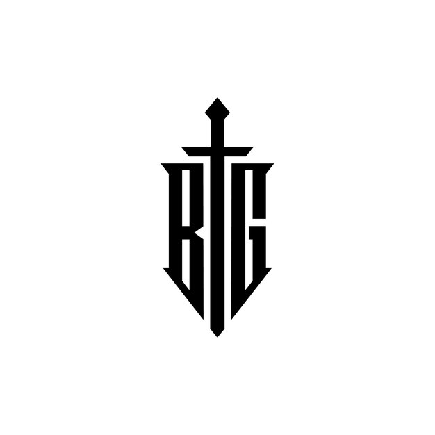 BG Monogram Logo Design letra texto nombre símbolo monocromo logotipo alfabeto carácter simple logo