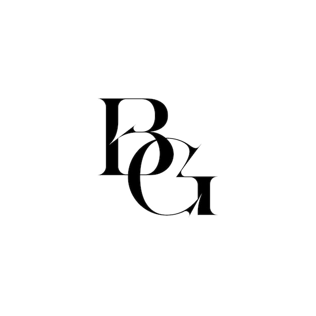 BG Monogram Logo Design letra texto nombre símbolo monocromo logotipo alfabeto carácter simple logo