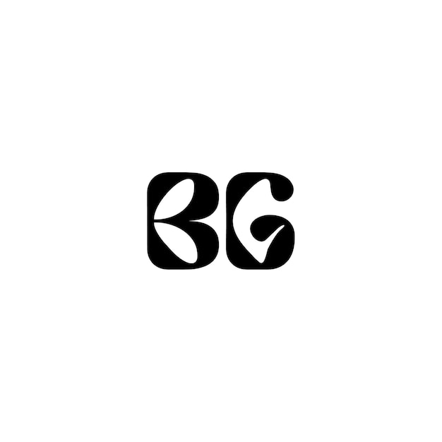 BG Monogram Logo Design letra texto nombre símbolo monocromo logotipo alfabeto carácter simple logo