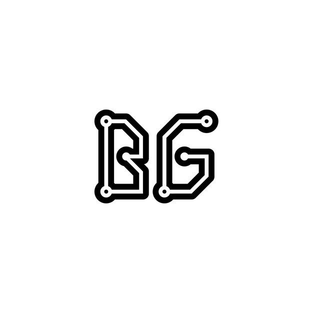 BG Monogram Logo Design letra texto nombre símbolo monocromo logotipo alfabeto carácter simple logo