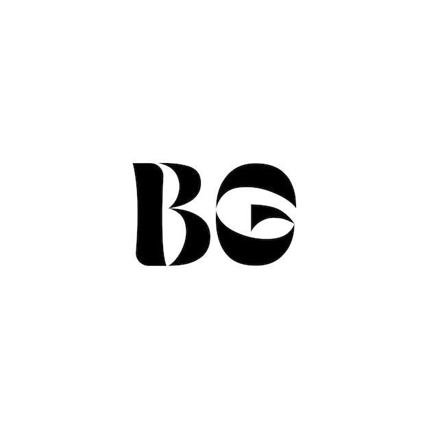 BG Monogram Logo Design letra texto nombre símbolo monocromo logotipo alfabeto carácter simple logo